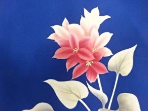 アンティーク　塩瀬手描き花模様名古屋帯